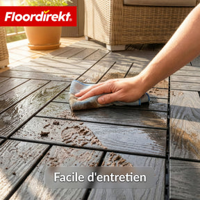 Dalle de terrasse WPC | Noble 3D | Dalle clipsable moderne 30 x 30 cm pour balcon & terrasse