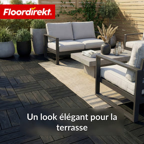 Dalle de terrasse WPC | Noble 3D | Dalle clipsable moderne 30 x 30 cm pour balcon & terrasse